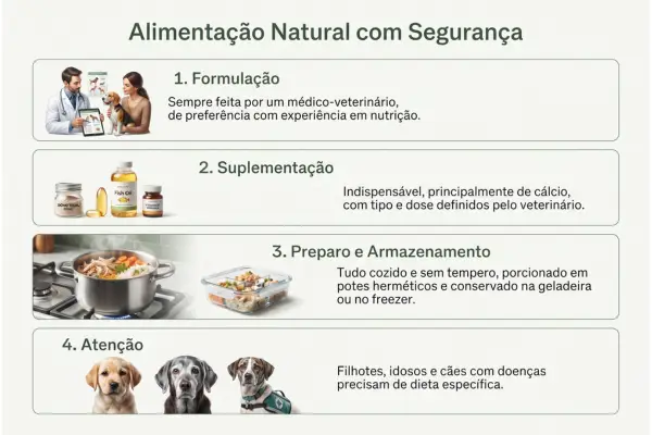 como fazer alimentação natural para cães com segurança