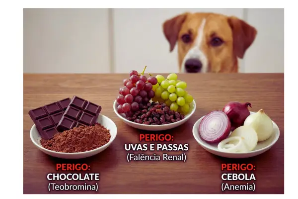 o que cachorro não pode comer alimentos perigosos
