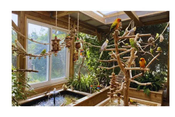 Ambiente enriquecido para aves domésticas