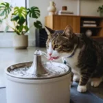 Gato Bebendo Muita Água? Pode Ser Doença Renal gato bebendo água em fonte para estimular hidratação