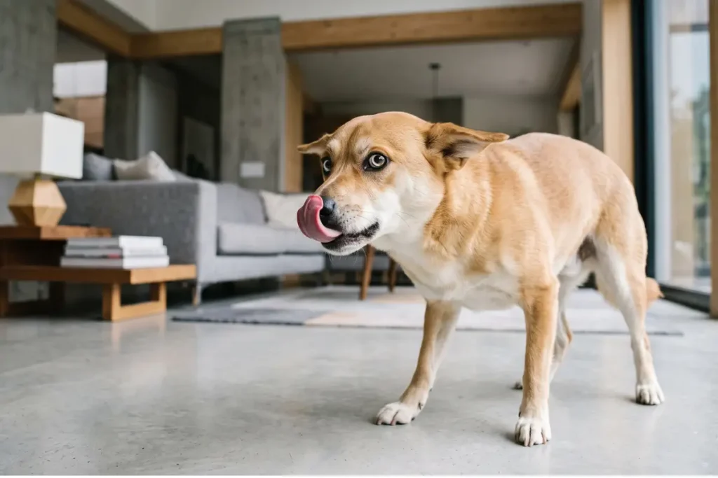 Cachorro mostrando o branco dos olhos (olho de baleia) e orelhas para trás, sinal de estresse e desconforto