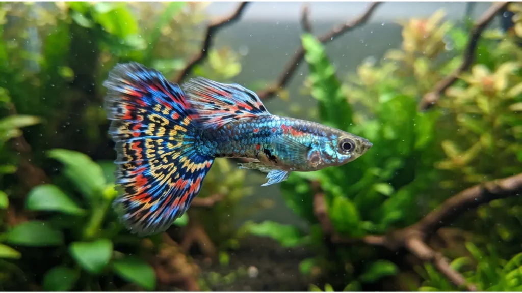 Lebiste (guppy) colorido, peixe indicado para iniciantes